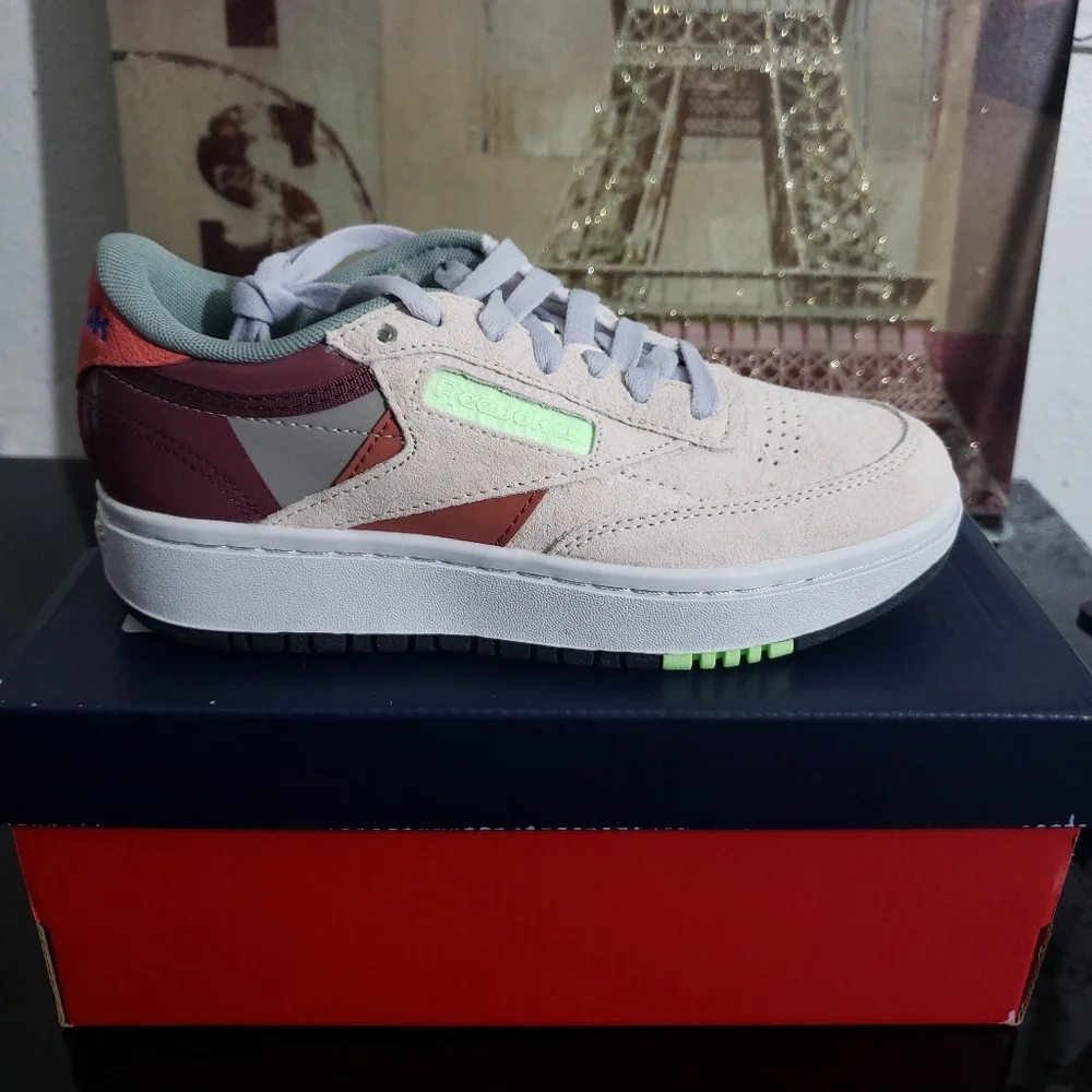 💯NEW Reebok Club C 85 DoubleWomen's • Pink/Gray/Coral💯Original💯 - Picture 2 of 9
